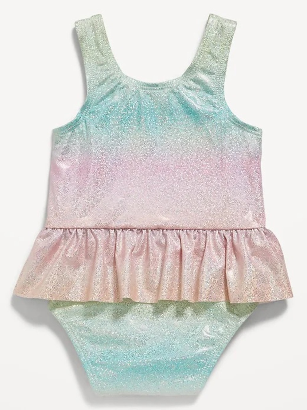 Old Navy Baby 3-6M Sequin Skirted One Piece Mermaid Swimsuit NWT